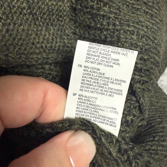 RDI Cardigan Burnt Olive Twist Olive Green Brown Sweater Size Medium Oversized - Picture 5 of 9